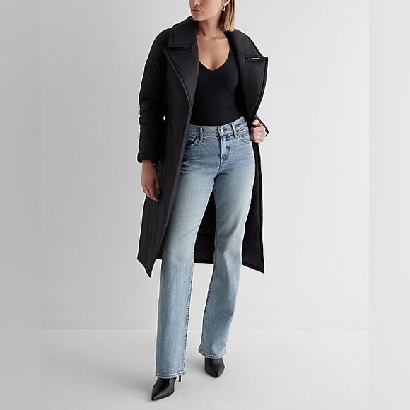 Express Black Body Contour Compression V-Neck Long Sleeve Bodysuit size Small - Picture 3 of 10